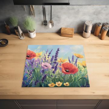 Protection plaque induction - Prairie - Fleurs - Coloré