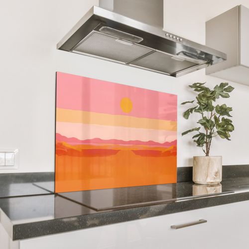 Fond de hotte - Soleil - Abstrait - Paysage - Orange