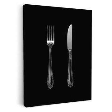 Tableau sur toile - Fourchette - Couteau - Argent