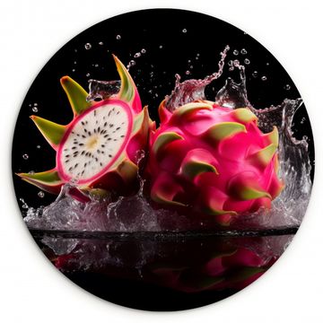 Tableau rond - Fruit du dragon - Noir - Eau - Fruit - Fruit