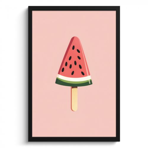 Cadre Photo - Pastèque - Glace - Pépins - Rouge