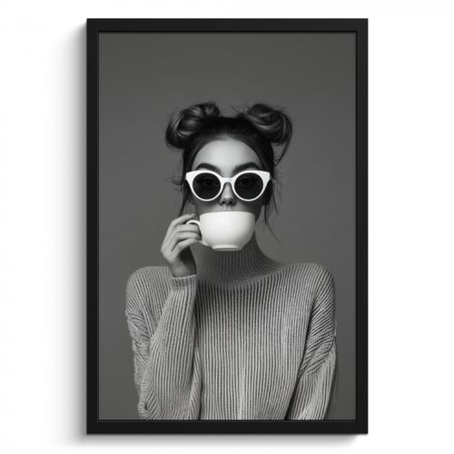 Cadre Photo - Femme - Café - Noir - Blanc