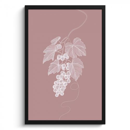 Cadre Photo - Treillis - Raisins - Illustration - Feuilles