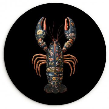 Tableau rond - Cancer - Noir - Motif floral - Artistique
