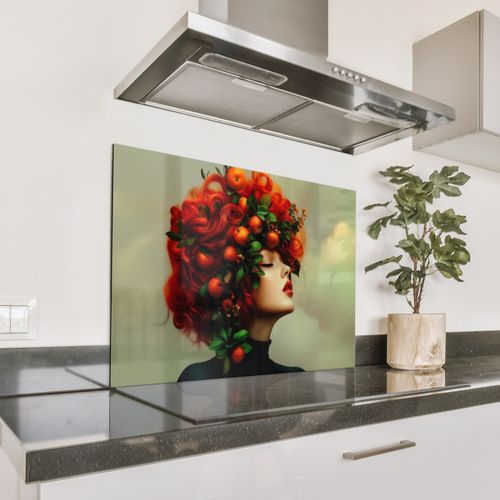 Fond de hotte - Femme - Pommes - Rouge - Feuilles