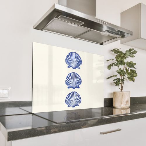 Fond de hotte - Coquillages - Bleu - Motif