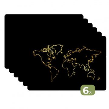 Sets de table - Les contours dorés du monde