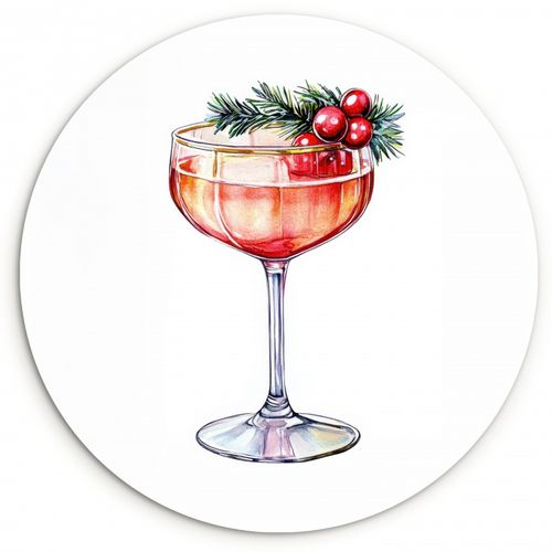Tableau rond - Cocktail - Fête - Hiver - Décoration