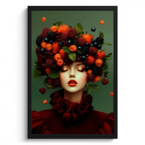 Cadre Photo - Femelle - Fraises - Framboises - Mûres - Baies
