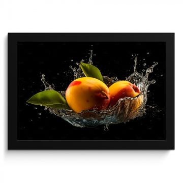 Cadre Photo - Mangue - Fruit - Eau - Noir - Feuille