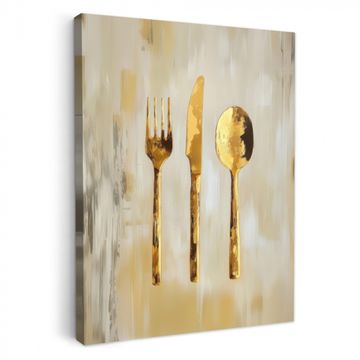 Tableau sur toile - Peinture - Or - Couverts