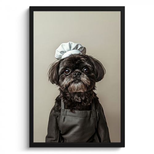 Cadre Photo - Vêtements de chef - Noir - Chien