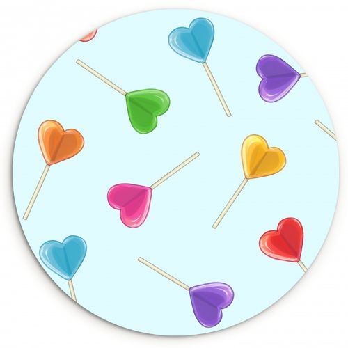 Tableau rond - Sucette - Arc-en-ciel - Bonbons