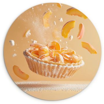 Tableau rond - Pêche - Aliments - Gâteau - Orange