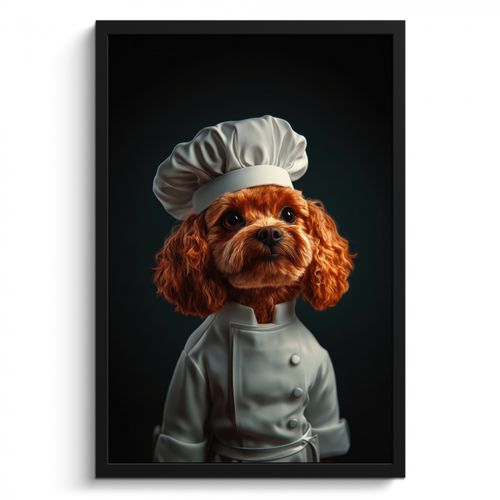 Cadre Photo - Brun - Cuisinier - Chien
