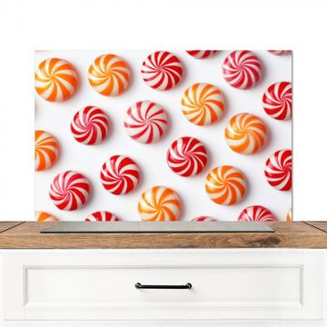 Fond de hotte - Bonbons - Motif - Rouge - Orange