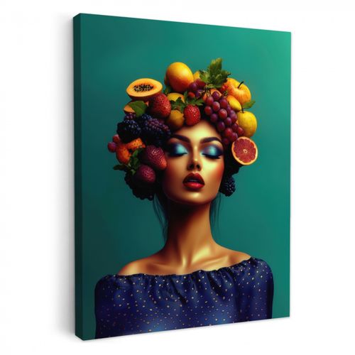 Tableau sur toile - Femme - Top à capuche - Tropical - Fruits - Raisins