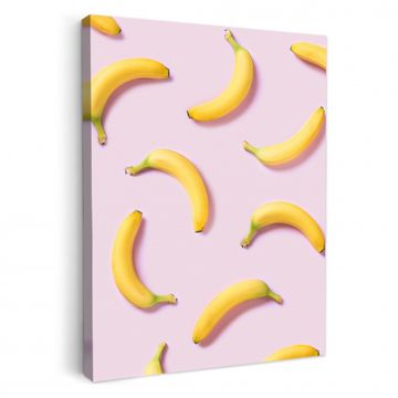 Tableau sur toile - Courbe jaune sur rose