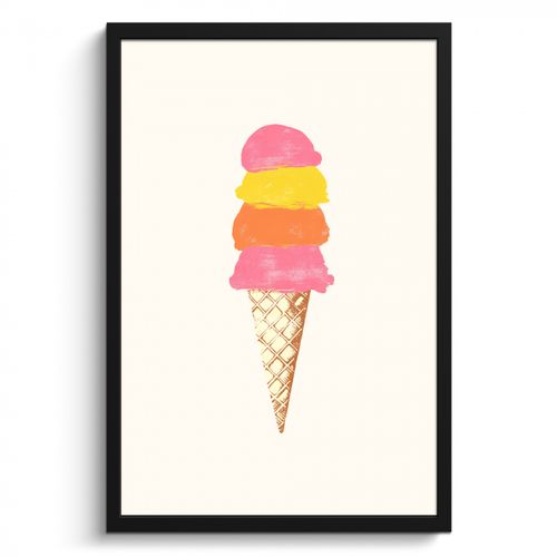 Cadre Photo - Coupe de glace - Cornes - Illustration - Minimaliste