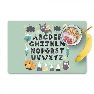 Sets de table - Illustration de l'alphabet sur fond vert