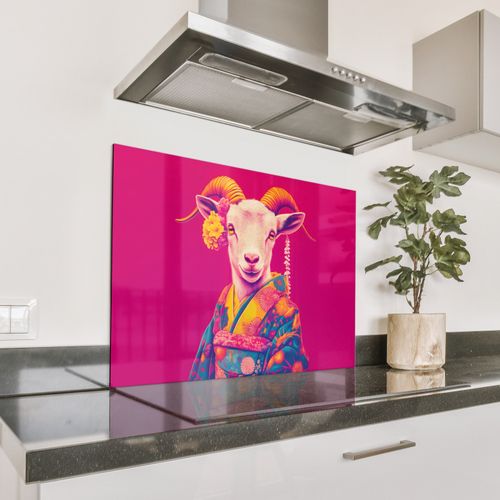 Fond de hotte - Chèvre - Cornes - Kimono - Coloré