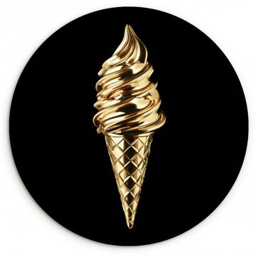 Tableau rond - Glace - Or - Noir - Alimentation