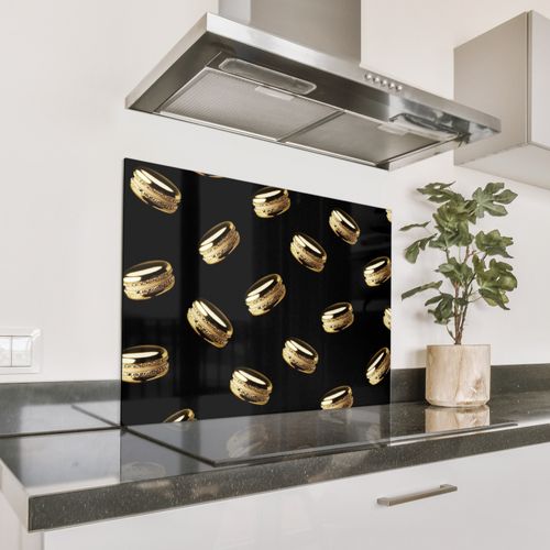 Fond de hotte - Macarons - Motif - Or - Noir