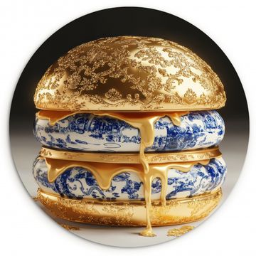 Tableau rond - Bleu de Delft - Or - Citoyen