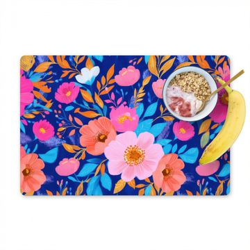 Sets de table - Fleurs - Bleu - Rose