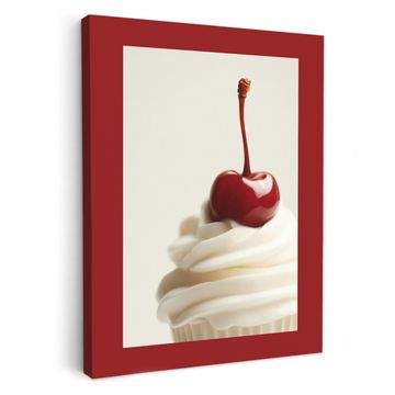 Tableau sur toile - Cupcake - Cerise - Rouge