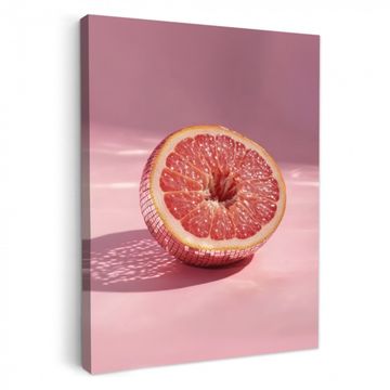 Tableau sur toile - Pamplemousse - Rose - Disco - Brillant