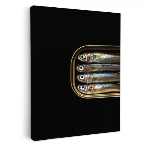 Tableau sur toile - Sardines - Boîte - Noir - Poisson