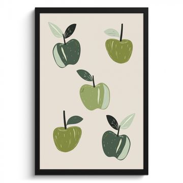 Cadre Photo - Pommes - Vertes - Illustration - Feuilles