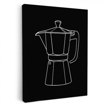 Tableau sur toile - Mug pot - Noir - Blanc - Dessin au trait