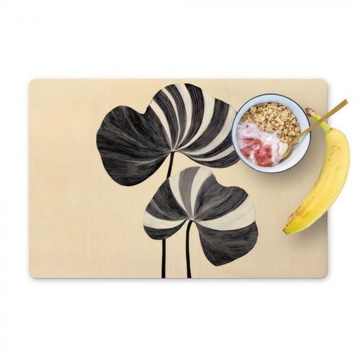 Sets de table - Noir - Feuilles - Rayures - Minimaliste