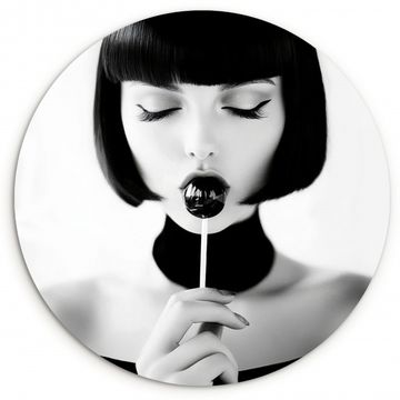 Tableau rond - Femme - Lolly - Noir - Blanc