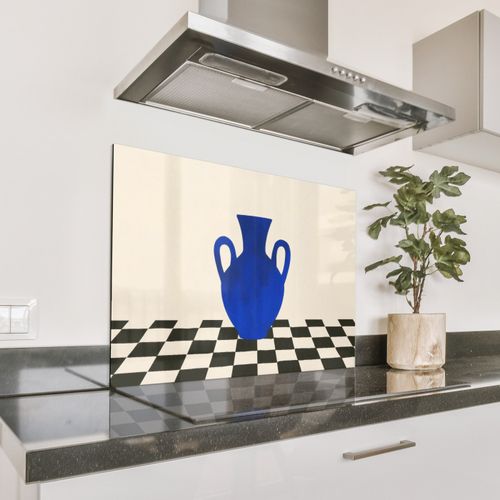 Fond de hotte - Vase - Bleu - Bloqué - Moderne