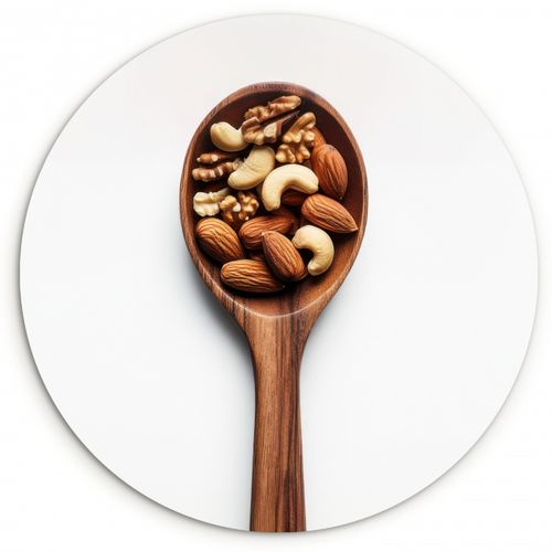 Tableau rond - Noyer - Blanc - Bois