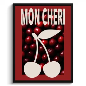 Cadre photo - Cerises - Illustration - Rouge
