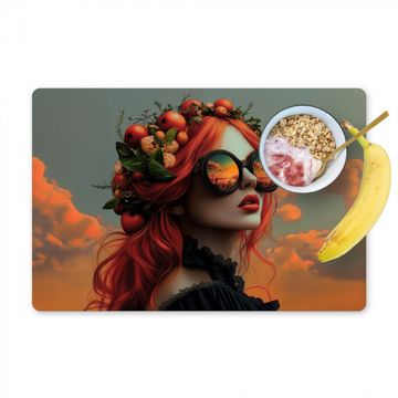 Sets de table - Femme - Couronne - Tomate - Bascilicum - Lunettes de soleil