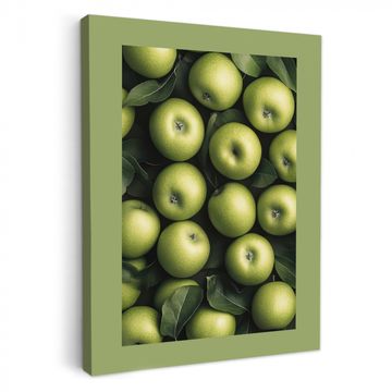 Tableau sur toile - Pommes - vertes - feuilles