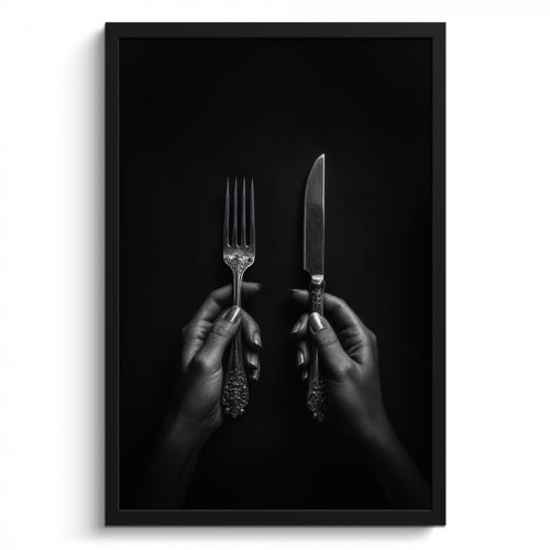 Cadre Photo - Couverts - Noir - Blanc