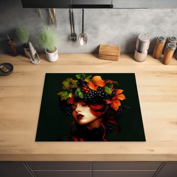Protection plaque induction - Femme - Rouge - Vert - Raisins