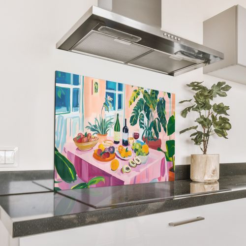 Fond de hotte - Table - Vin - Fruits