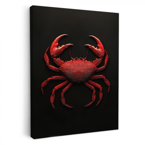 Tableau sur toile - Crabe - Rouge - Poissons - Crustacés