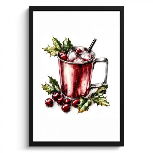 Cadre Photo - Boisson - Hiver - Cocktail - Rouge