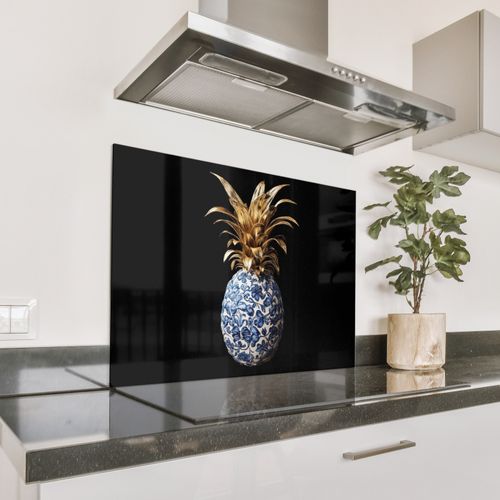 Fond de hotte - Ananas - Motif floral - Or - Delftware