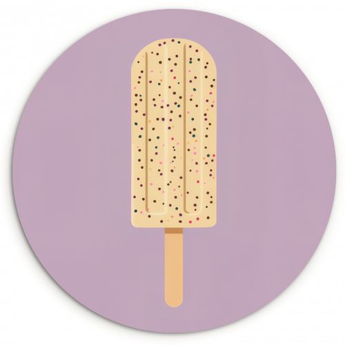 Tableau rond - Beige - Glace - Moucheté