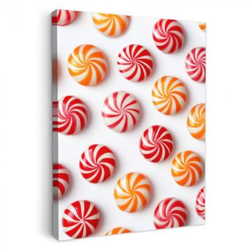 Tableau sur toile - Bonbons - Motif - Rouge - Orange