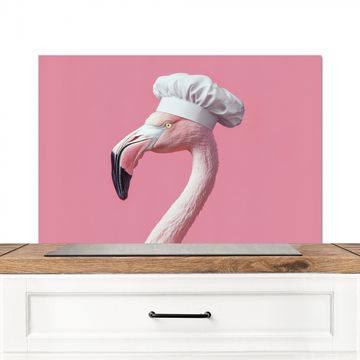 Fond de hotte - Flamant - Rose - Chapeau de cuisinier - Oiseau